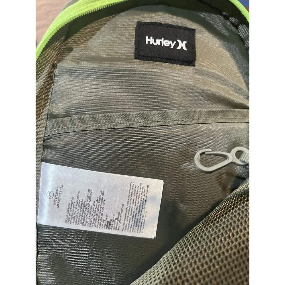 Hurley Tech Crossbody Sling Backpack Bottle Pocket Gray Hiking Travel NWT